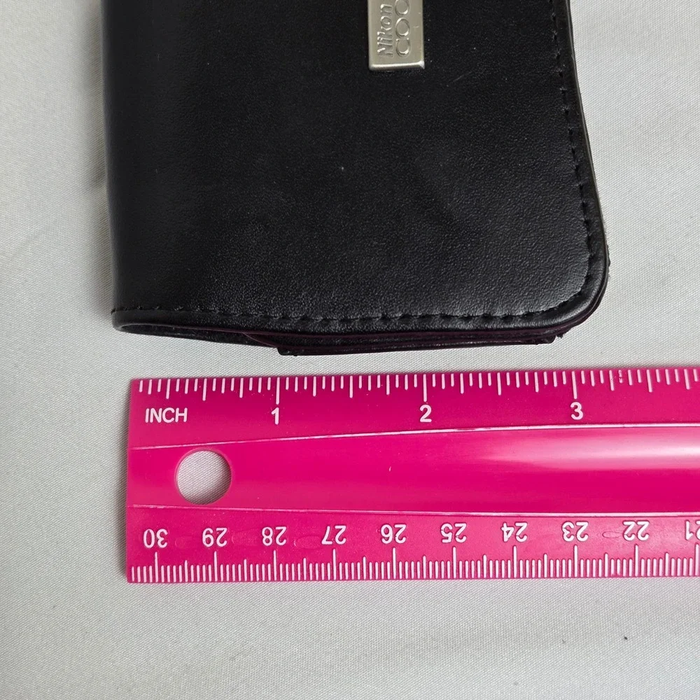 Nikon Coolpix Leather Digital Camera‎ Case Magnetic Flap Closure Compact Black